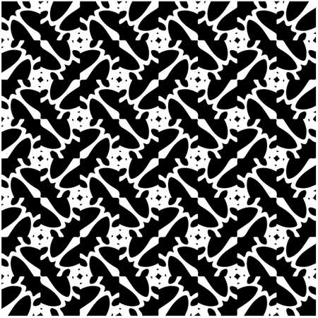 Seamless vector pattern in geometric ornamental style. Black ornament.