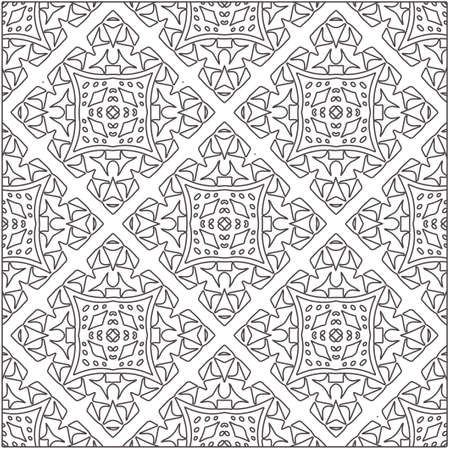floral pattern background.Repeating geometric pattern from striped elements.  Black pattern.のイラスト素材