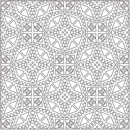 floral pattern background.Repeating geometric pattern from striped elements.  Black pattern.のイラスト素材