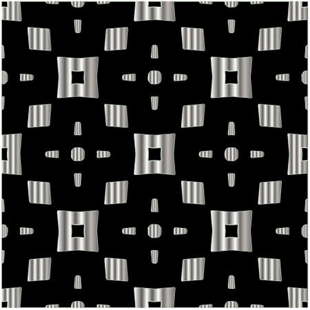 metal pattern on a black background. pattern for fabric, wallpaper, packaging. Decorative print.のイラスト素材