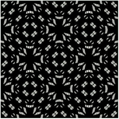 metal pattern on a black background. pattern for fabric, wallpaper, packaging. Decorative print.のイラスト素材