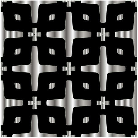 metal pattern on a black background. pattern for fabric, wallpaper, packaging. Decorative print.のイラスト素材