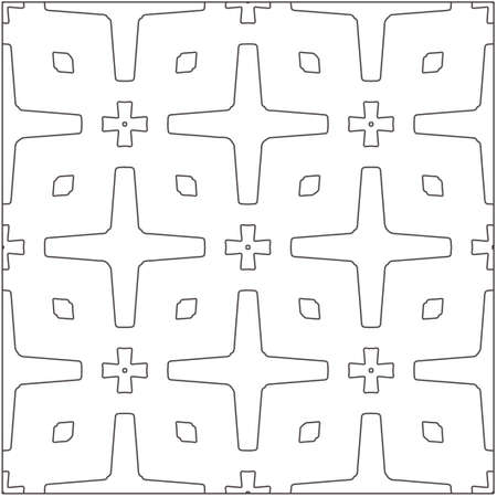 Vector pattern with symmetrical elements. Repeating geometric tiles from striped elements. black patterns.のイラスト素材