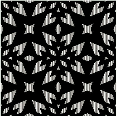 metal pattern on a black background. pattern for fabric, wallpaper, packaging. Decorative print.のイラスト素材