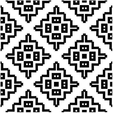 Seamless vector pattern in geometric ornamental style. Black pattern.のイラスト素材