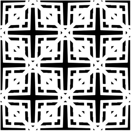 Seamless vector pattern in geometric ornamental style. Black pattern.のイラスト素材