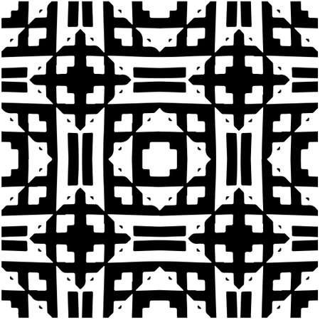 Seamless vector pattern in geometric ornamental style. Black pattern.のイラスト素材