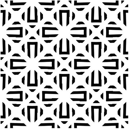 Seamless vector pattern in geometric ornamental style. Black pattern.のイラスト素材