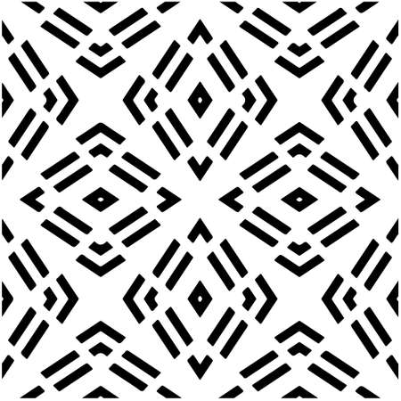 Seamless vector pattern in geometric ornamental style. Black pattern.のイラスト素材