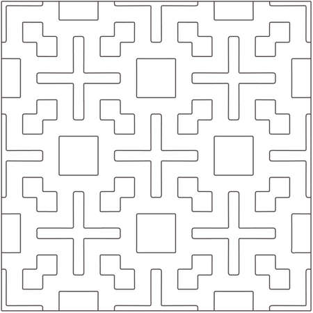 Vector pattern with symmetrical elements. Repeating geometric tiles from striped elements.Monochrome stylish texture.Black and white pattern for wallpapers and backgrounds.のイラスト素材