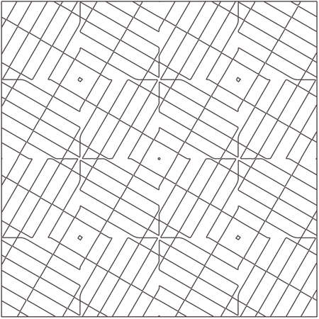 Vector pattern with symmetrical elements. Repeating geometric tiles from striped elements.Monochrome stylish texture.Black and white pattern for wallpapers and backgrounds.のイラスト素材