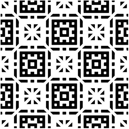 Seamless vector pattern in geometric ornamental style. Black pattern.のイラスト素材