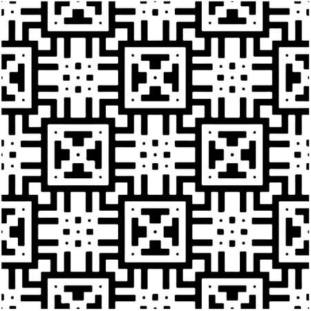 Seamless vector pattern in geometric ornamental style. Black pattern.のイラスト素材
