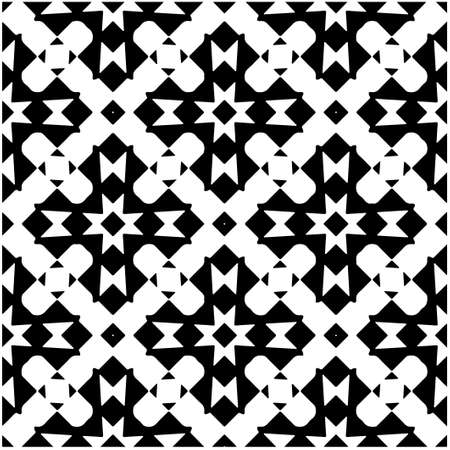 Seamless vector pattern in geometric ornamental style. Black pattern.のイラスト素材