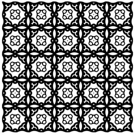 Seamless vector pattern in geometric ornamental style. Black pattern.のイラスト素材