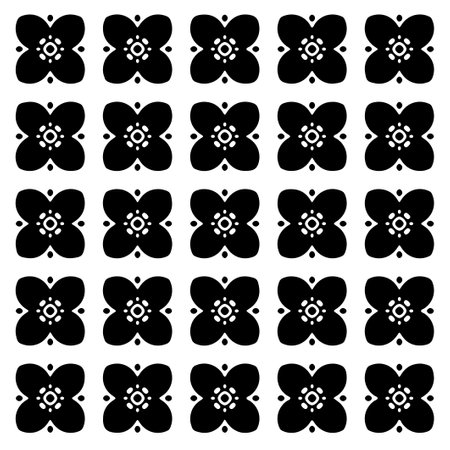 Seamless vector pattern in geometric ornamental style. Black pattern.のイラスト素材
