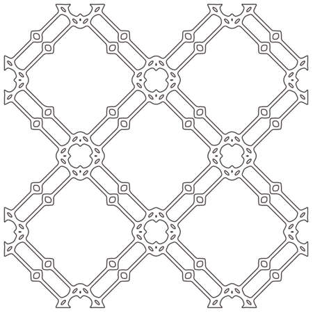 floral pattern background.Repeating geometric pattern from striped elements. Black and white pattern.のイラスト素材