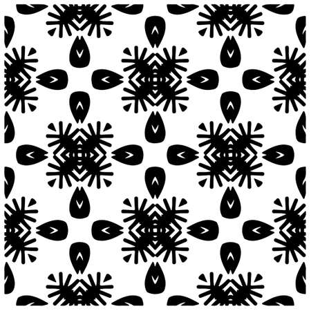 Vector seamless pattern. Modern stylish texture. Composition from regularly repeating geometrical element. Monochrome, simple. Vector illustrations. Black and white pattern.のイラスト素材