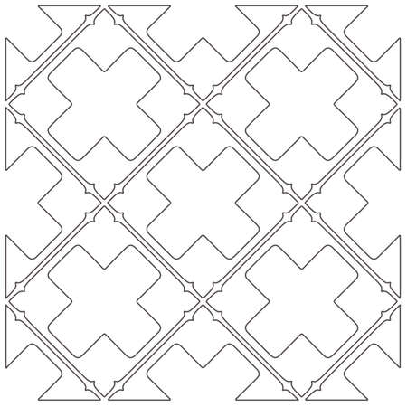 floral pattern background.Repeating geometric pattern from striped elements. Black and white pattern.のイラスト素材