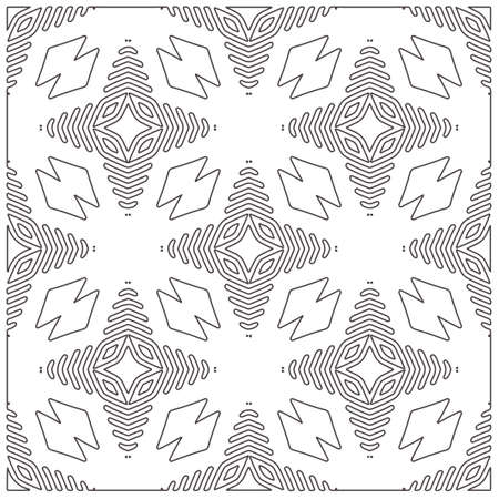Vector pattern with symmetrical elements. Repeating geometric tiles from striped elements.monochrome...