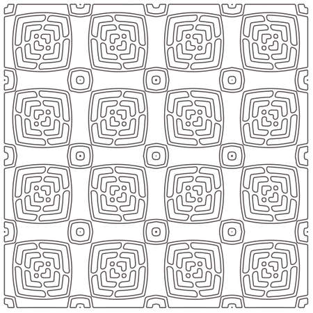 Vector pattern with symmetrical elements. Repeating geometric tiles from striped elements.monochrome pattern.のイラスト素材
