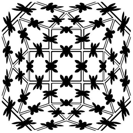 Vector seamless pattern. Modern stylish texture. Composition from regularly repeating geometrical elements. Vector illustrations. Black and white pattern.のイラスト素材