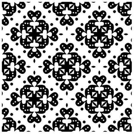 Vector seamless pattern. Modern stylish texture. Composition from regularly repeating geometrical elements. Vector illustrations. Black and white pattern.のイラスト素材