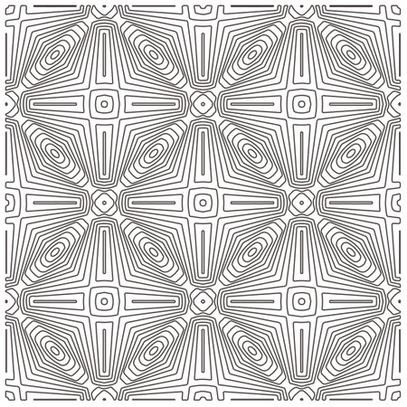 Repeating geometric tiles from striped elements.Modern geometric background with abstract shapes.Monochromatic Repeating Patterns.abstract texture.black and white striped ornament for design.のイラスト素材