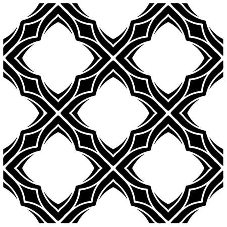 Vector geometric seamless pattern.Modern geometric background with abstract shapes.Monochromatic Repeating Patterns.Endless abstract texture.のイラスト素材