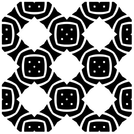 Vector geometric seamless pattern.Modern geometric background with abstract shapes.Monochromatic Repeating Patterns.Endless abstract texture.のイラスト素材
