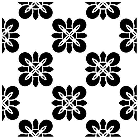 Vector geometric seamless pattern.Modern geometric background with abstract shapes.Monochromatic Repeating Patterns.Endless abstract texture.のイラスト素材