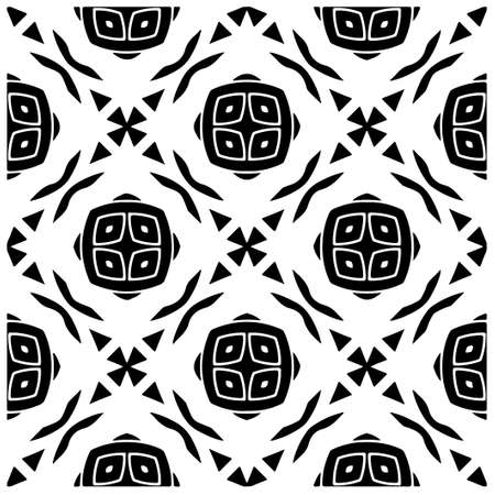 Vector geometric seamless pattern.Modern geometric background with abstract shapes.Monochromatic Repeating Patterns.Endless abstract texture.のイラスト素材