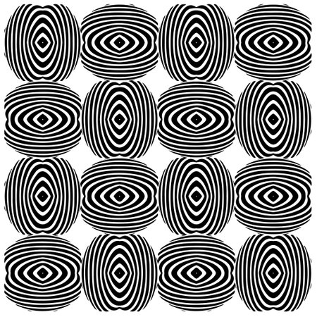 Vector geometric seamless pattern.Modern geometric background with abstract shapes.Monochromatic Repeating Patterns.Endless abstract texture.black and white image for design.のイラスト素材