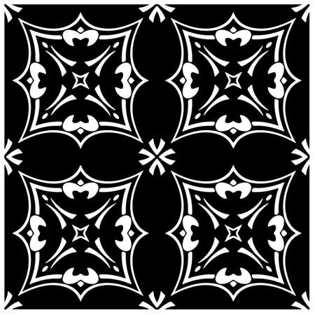 Vector geometric seamless pattern.Modern geometric background with abstract shapes.Monochromatic Repeating Patterns.Endless abstract texture.black and white image for design.のイラスト素材