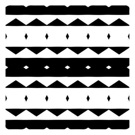 vector pattern in geometric ornamental style. Black and white pattern.のイラスト素材