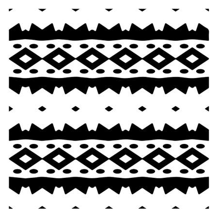 vector pattern in geometric ornamental style. Black and white pattern.のイラスト素材