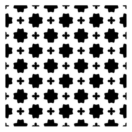 Vector ethnic pattern with symmetrical elements Monochrome texture.Black andのイラスト素材