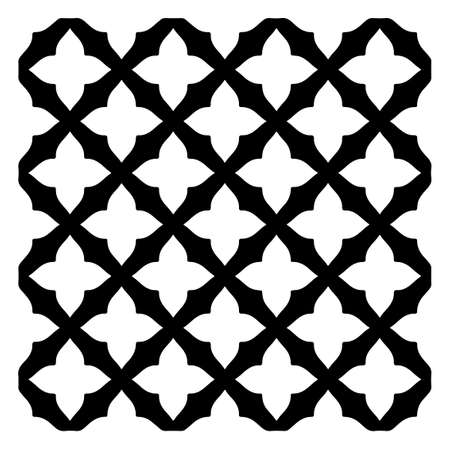 Vector ethnic pattern with symmetrical elements Monochrome texture.Black andのイラスト素材