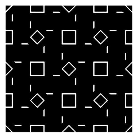 Vector ethnic pattern with symmetrical elements Monochrome texture.Black and white pattern.のイラスト素材