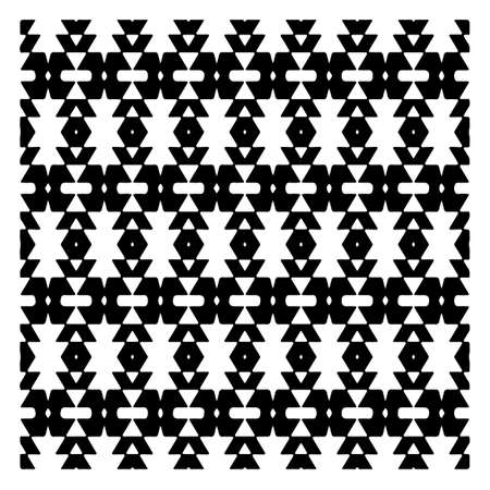 Vector ethnic pattern with symmetrical elements Monochrome texture.Black andのイラスト素材
