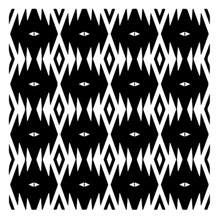Vector ethnic pattern with symmetrical elements Monochrome texture.Black and white pattern.