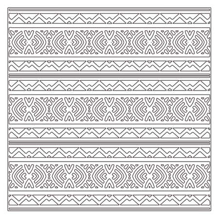 Vector pattern with symmetrical elements. Repeating geometric tiles from striped elements.Monochrome stylish texture.Black and white pattern for wallpapers and background.のイラスト素材