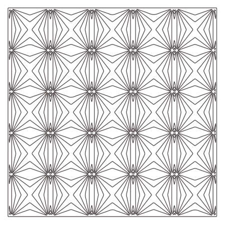 Vector pattern with symmetrical elements. Repeating geometric tiles from striped elements.Monochrome stylish texture.Black and white pattern for wallpapers and backgrounds.のイラスト素材
