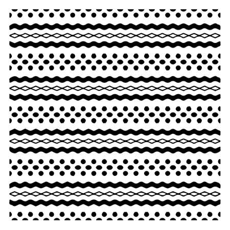 Seamless ethnic pattern color black and white.Can be used in fabric design for clothes, accessories; decorative paper, wrapping, background, wallpaper, Vector illustration.のイラスト素材