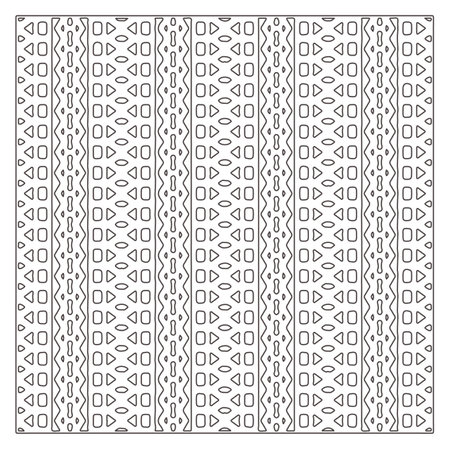 Vector ethnic pattern with symmetrical elements. Repeating geometric tiles from striped...
