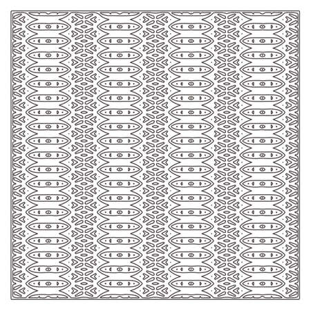 Vector ethnic pattern with symmetrical elements. Repeating geometric tiles from striped elements.Monochrome texture.Black and white pattern for wallpapers and backgrounds.のイラスト素材