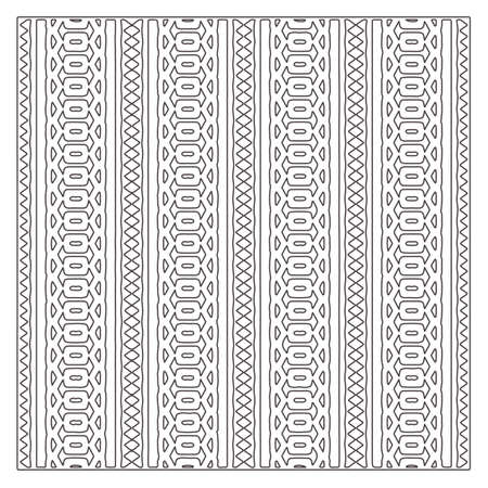 Vector ethnic pattern with symmetrical elements. Repeating geometric tiles from striped elements.Monochrome texture.Black and white pattern for wallpapers and backgrounds.のイラスト素材