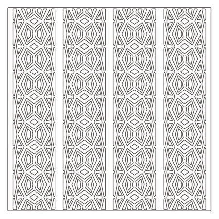 Vector ethnic pattern with symmetrical elements. Repeating geometric tiles from striped elements.Monochrome texture.Black and white pattern for wallpapers and backgrounds.のイラスト素材