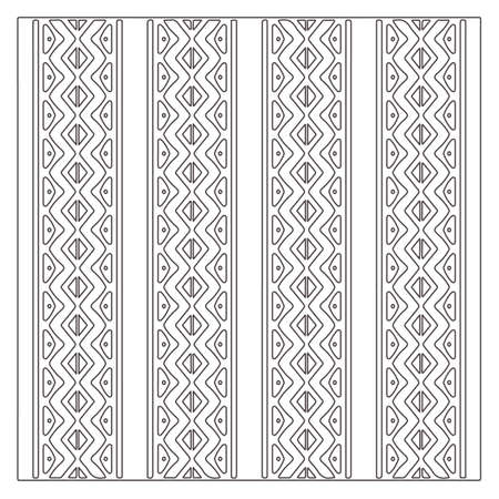 Vector ethnic pattern with symmetrical elements. Repeating geometric tiles from striped elements.Monochrome texture.Black and white pattern for wallpapers and backgrounds.のイラスト素材