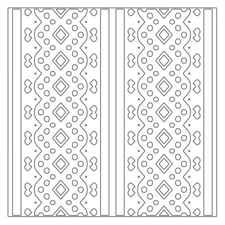 Vector ethnic pattern with symmetrical elements. Repeating geometric tiles from striped elements.Monochrome texture.Black and white pattern for wallpapers and backgrounds.のイラスト素材